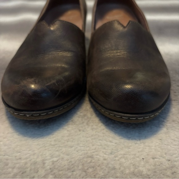 Dansko Liliana Burnished Brown Leather Wedge Loafers Comfort Shoes Size 9 EU 39 - Picture 6 of 12